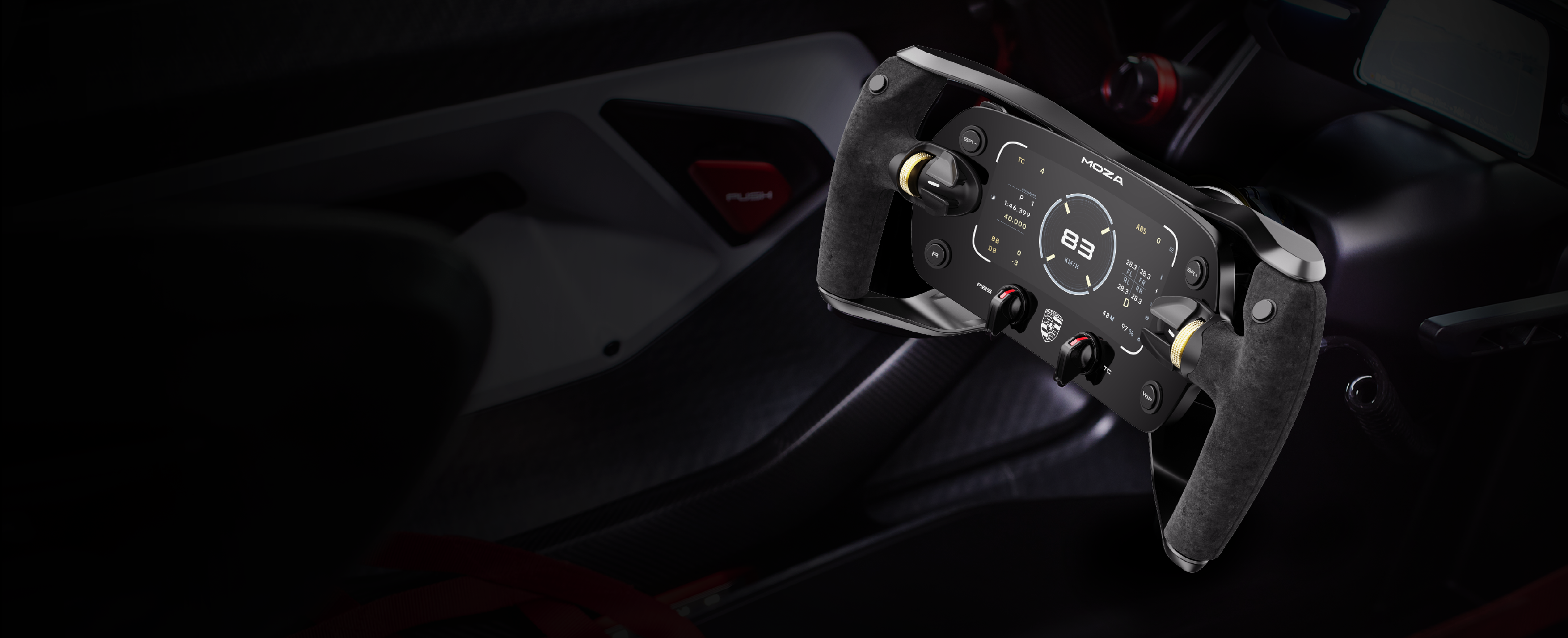 Exceptional design and premium materials of the MOZA Mission R Steering Wheel