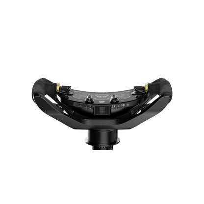 Low-angle view of MOZA Porsche Mission R Steering Wheel for PC sim racing